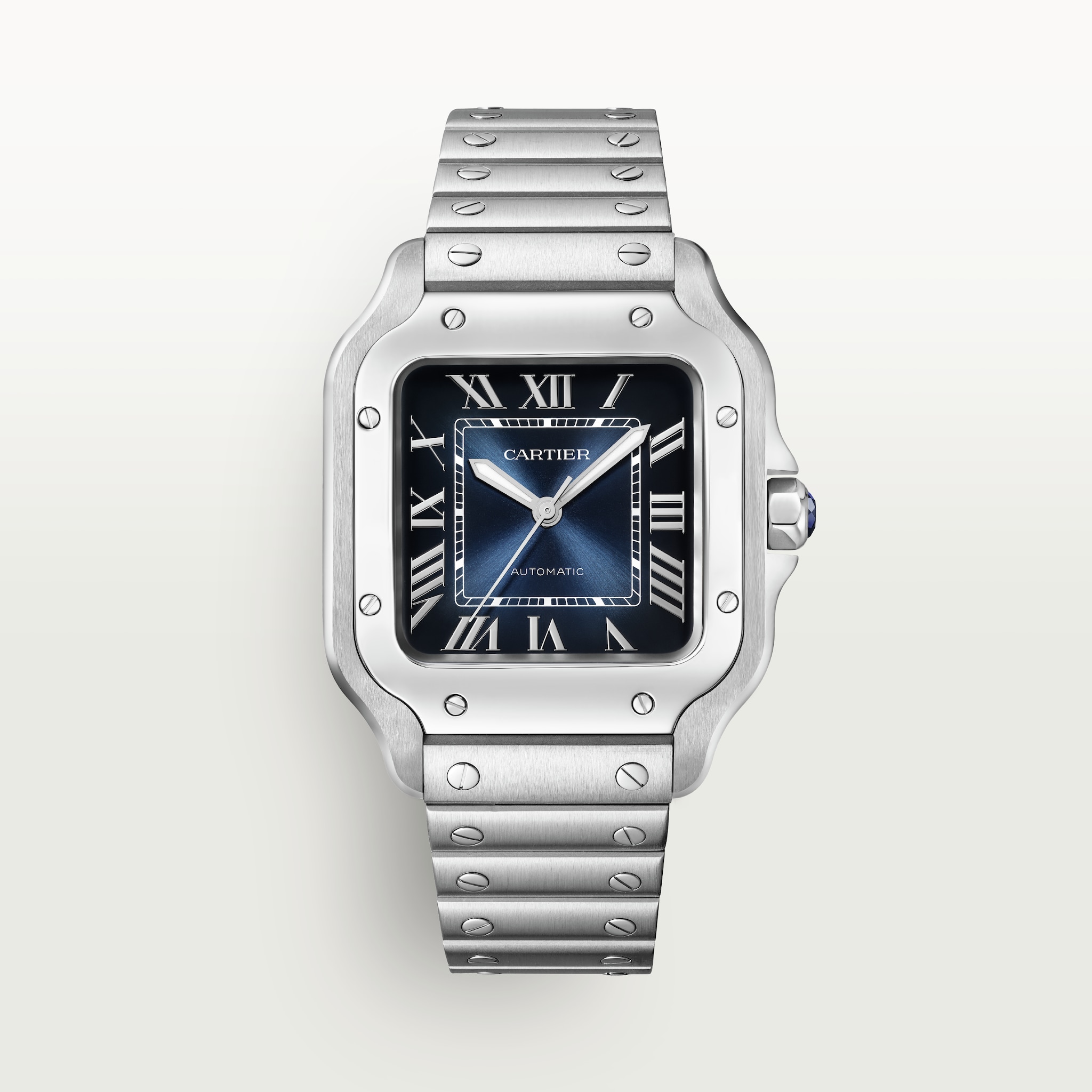 Cartier santos blue strap deals