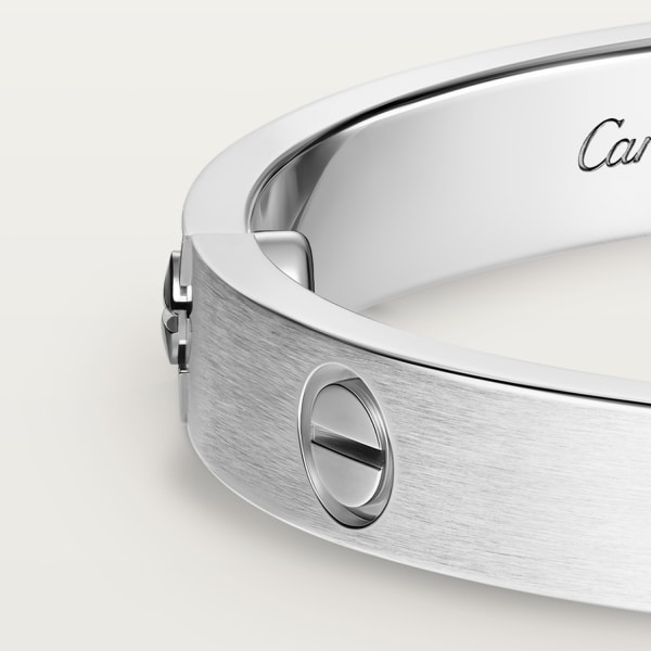 Love bracelet, classic model, brushed, 4 diamonds White gold, brushed finish, diamonds