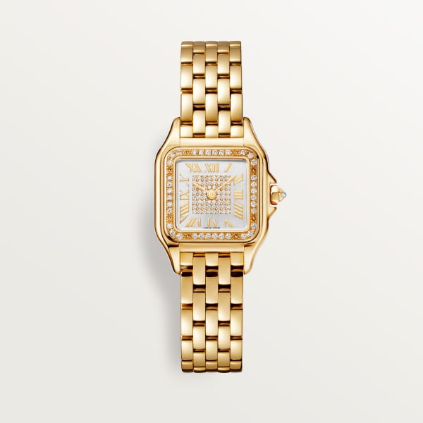 Panthère de Cartier watch Small model, quartz, yellow gold, diamonds