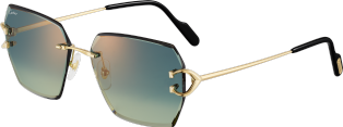 Signature C de Cartier Sunglasses Smooth golden-finish metal, green lenses