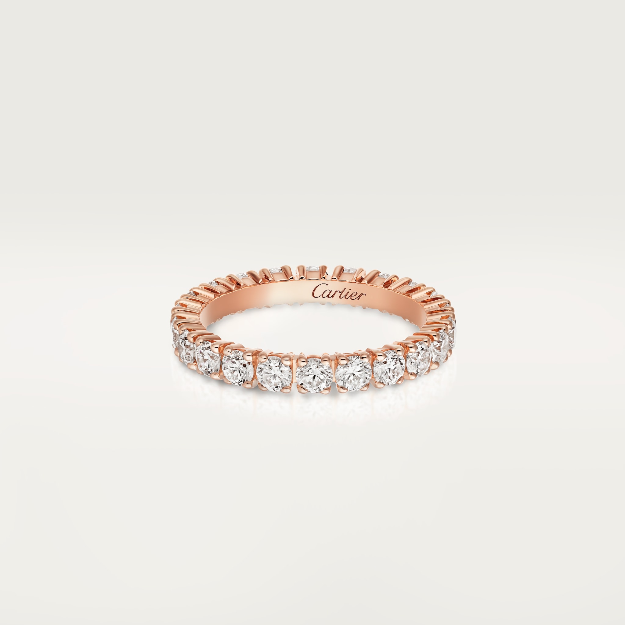 Cartier Destinée wedding ring, width 3.3 mm, paved Rose gold, diamonds