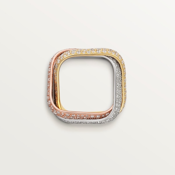 Trinity cushion ring White gold, yellow gold, rose gold