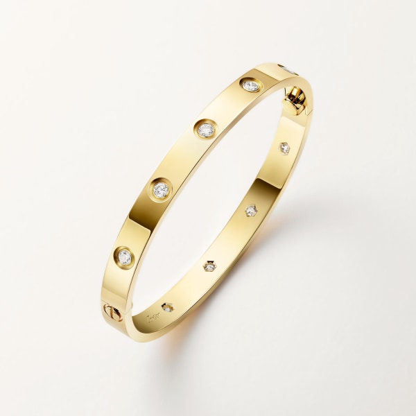 Love bracelet, classic model, 10 diamonds Yellow gold, diamonds
