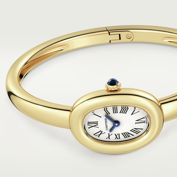 Baignoire watch (Size 15) Mini model, quartz movement, yellow gold