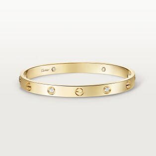<span class='lovefont'>A </span> bracelet, classic model, 4 diamonds Yellow gold, diamonds