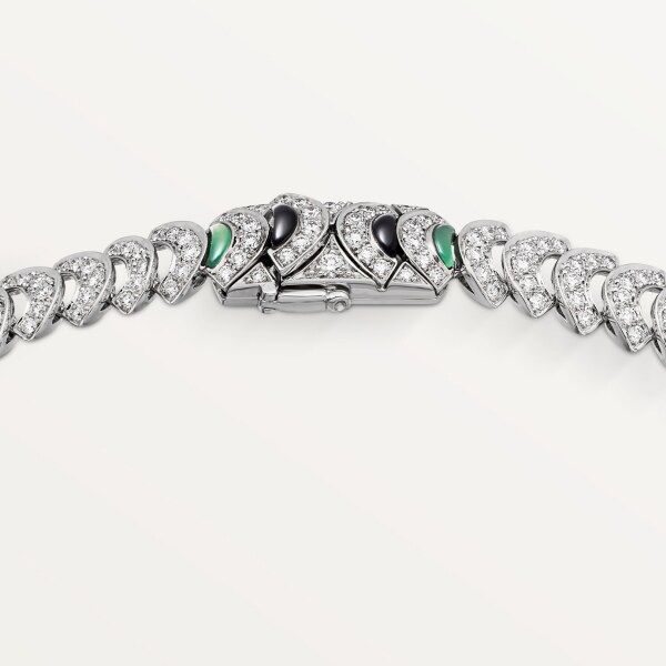 Geometry & Contrast necklace White gold, chrysoprase, onyx, diamonds