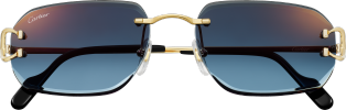 Signature C de Cartier Sunglasses Smooth golden-finish metal, blue lenses