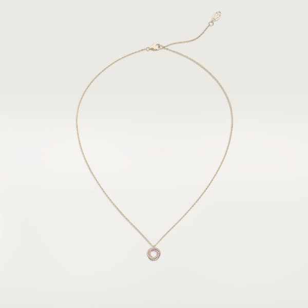 Trinity necklace, paved White gold, yellow gold, rose gold
