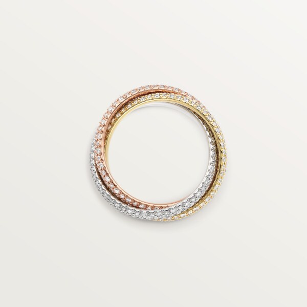 Trinity ring White gold, yellow gold, rose gold, diamonds