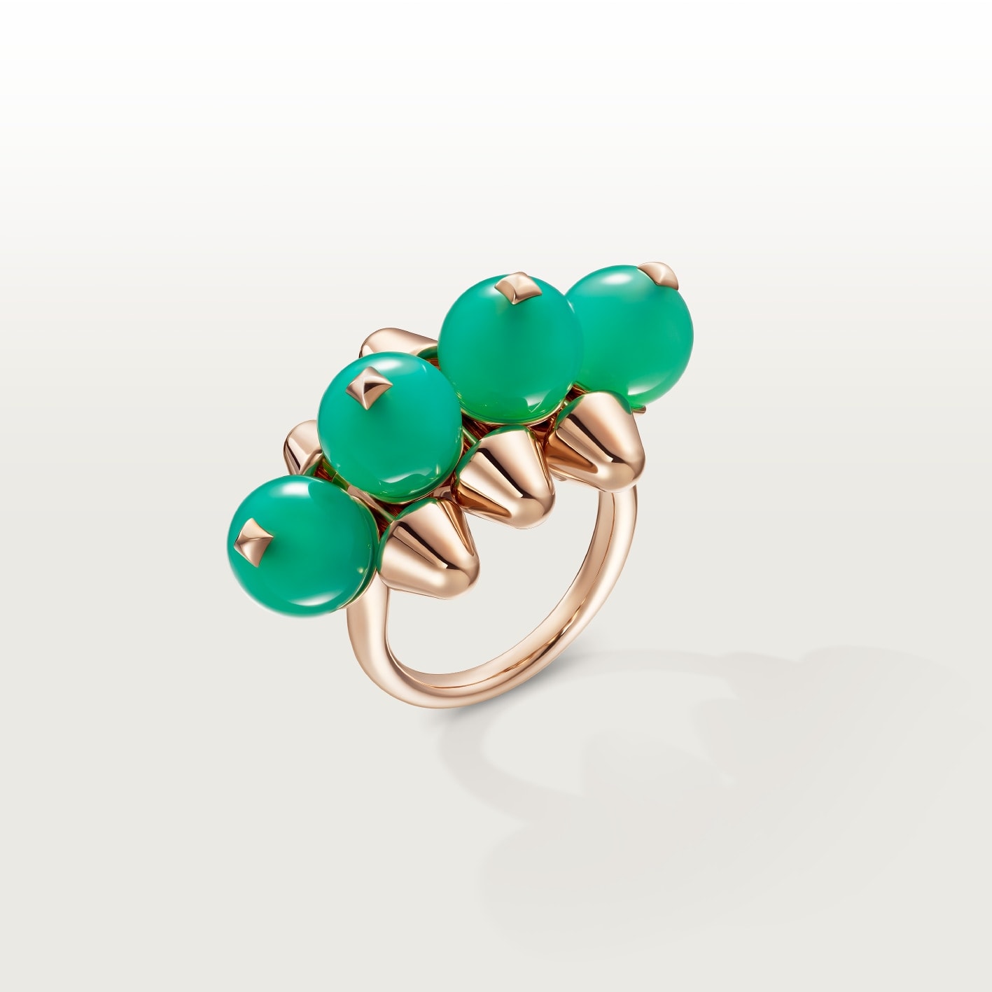 Clash de Cartier ring, chrysoprase, extra-large model Rose gold, chrysoprase