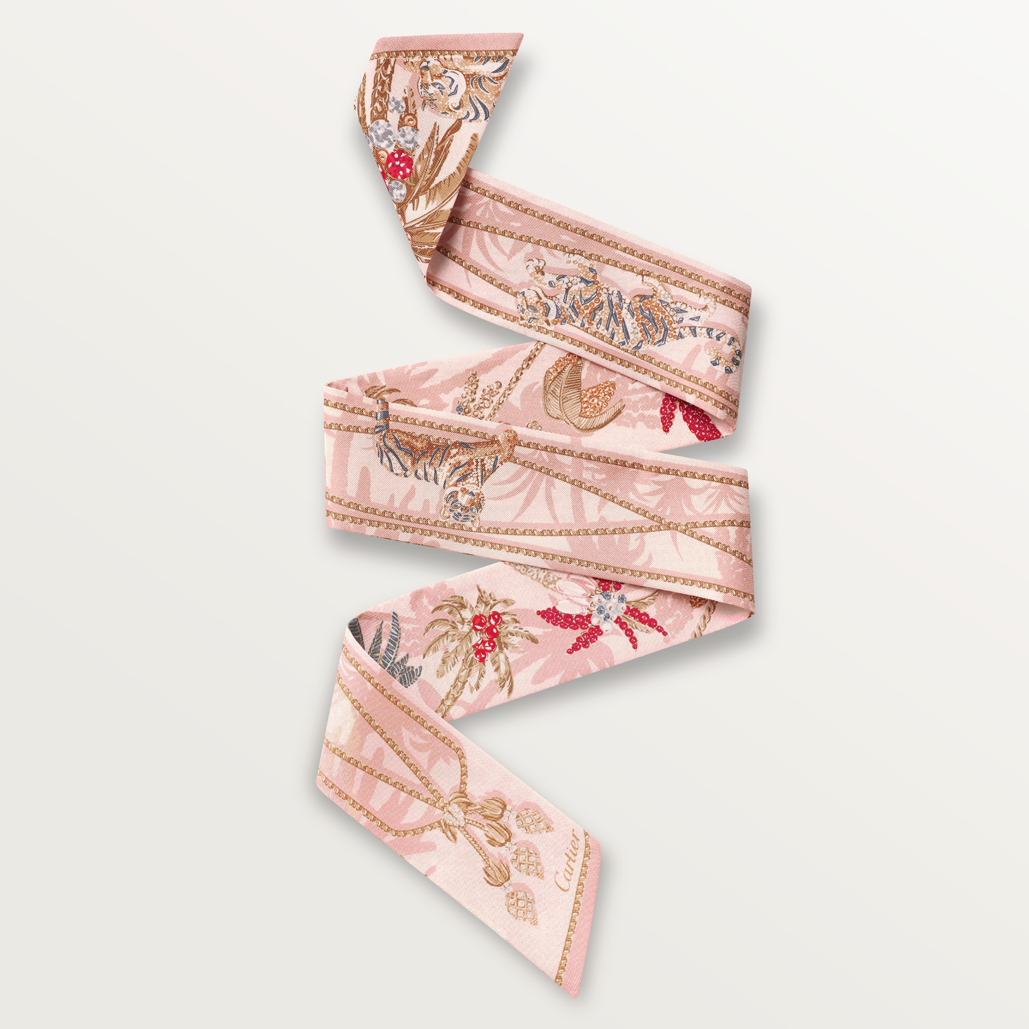 Bandeau, Jewellery Palm TreesLight pink silk twill