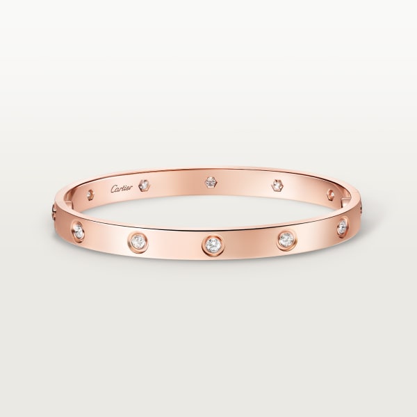 Love bracelet, classic model, 10 diamonds Rose gold, diamonds