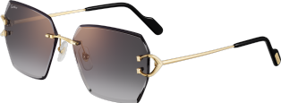 Signature C de Cartier Sunglasses Smooth golden-finish metal, grey lenses