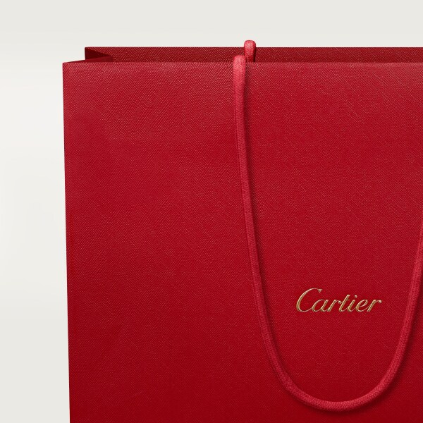 Chain bag small, Panthère de Cartier Petal pink grained calfskin, golden finish