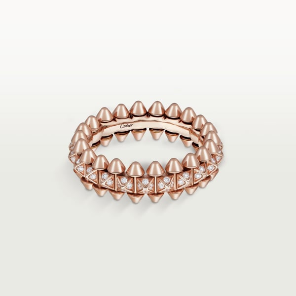 Clash de Cartier ring, small model, paved Rose gold, diamonds
