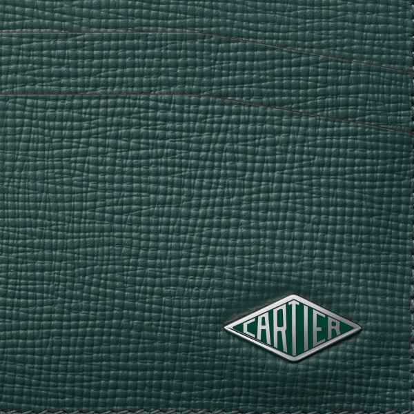 Cartier Losange Small Leather Goods, Card holder Pine green grained calfskin, palladium finish and pine green enamel