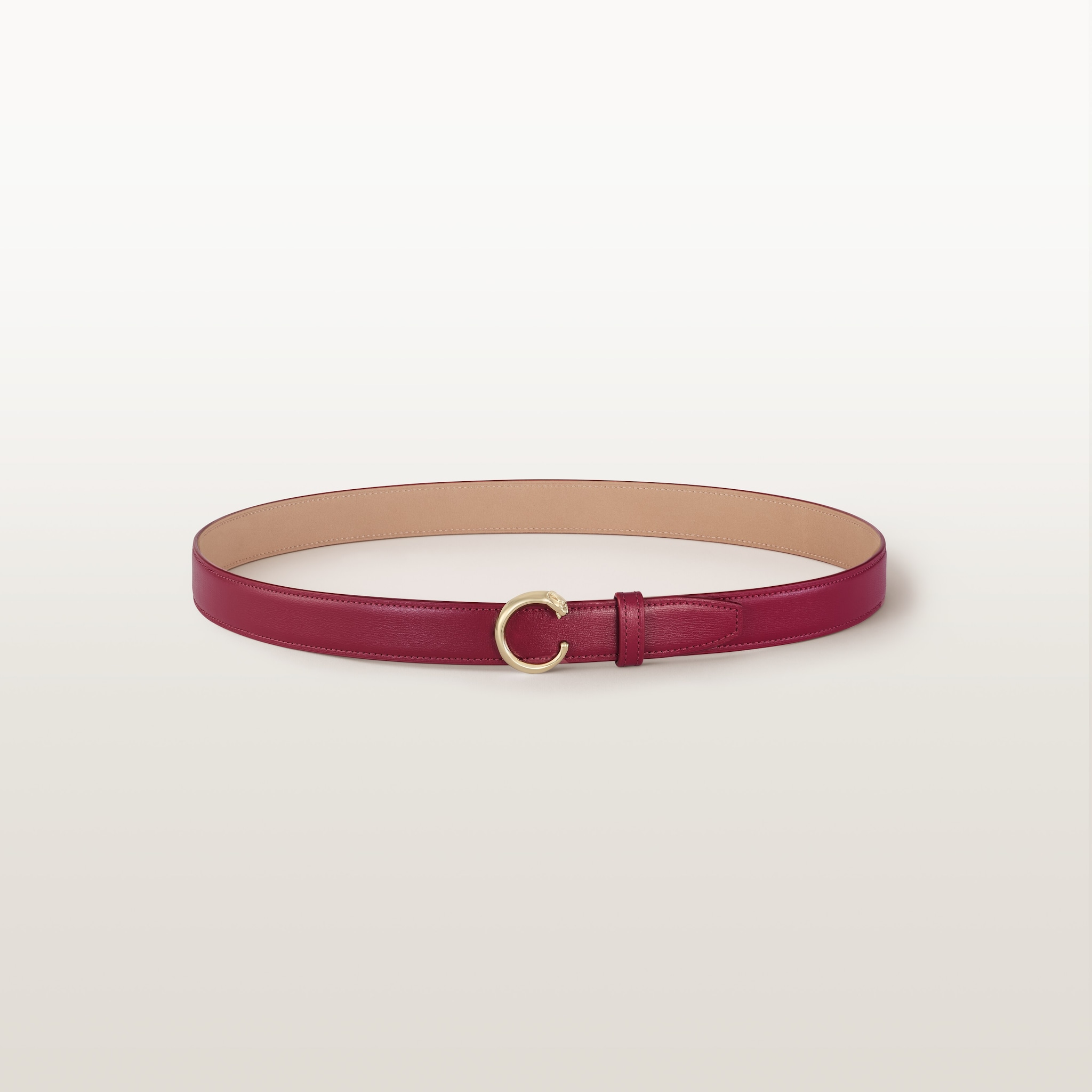 Belt, Panthère de Cartier, Size S (75 cm)Cherry red cowhide, golden-finish buckle