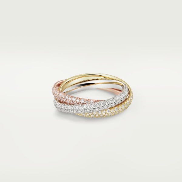 Trinity ring, small model White gold, yellow gold, rose gold, diamonds