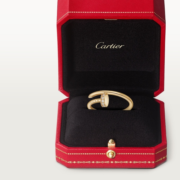 Juste un Clou ring, small model, diamonds Yellow gold, diamonds