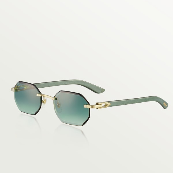 Signature C de Cartier sunglasses Smooth golden-finish metal, green lenses