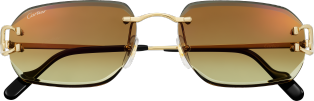 Signature C de Cartier Sunglasses Smooth golden-finish metal, brown lenses