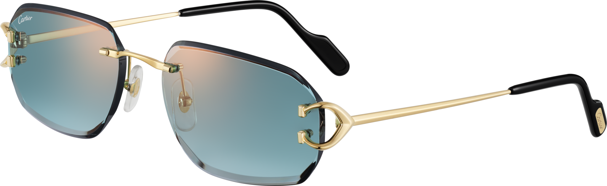 Signature C de Cartier SunglassesSmooth golden-finish metal, green lenses
