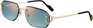 Signature C de Cartier Sunglasses Smooth golden-finish metal, green lenses