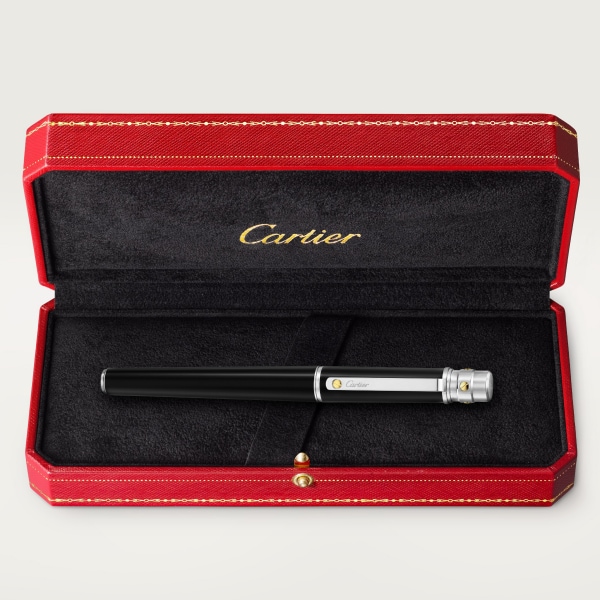 Santos de Cartier fountain pen Large model, composite, yellow gold, palladium and gold finish