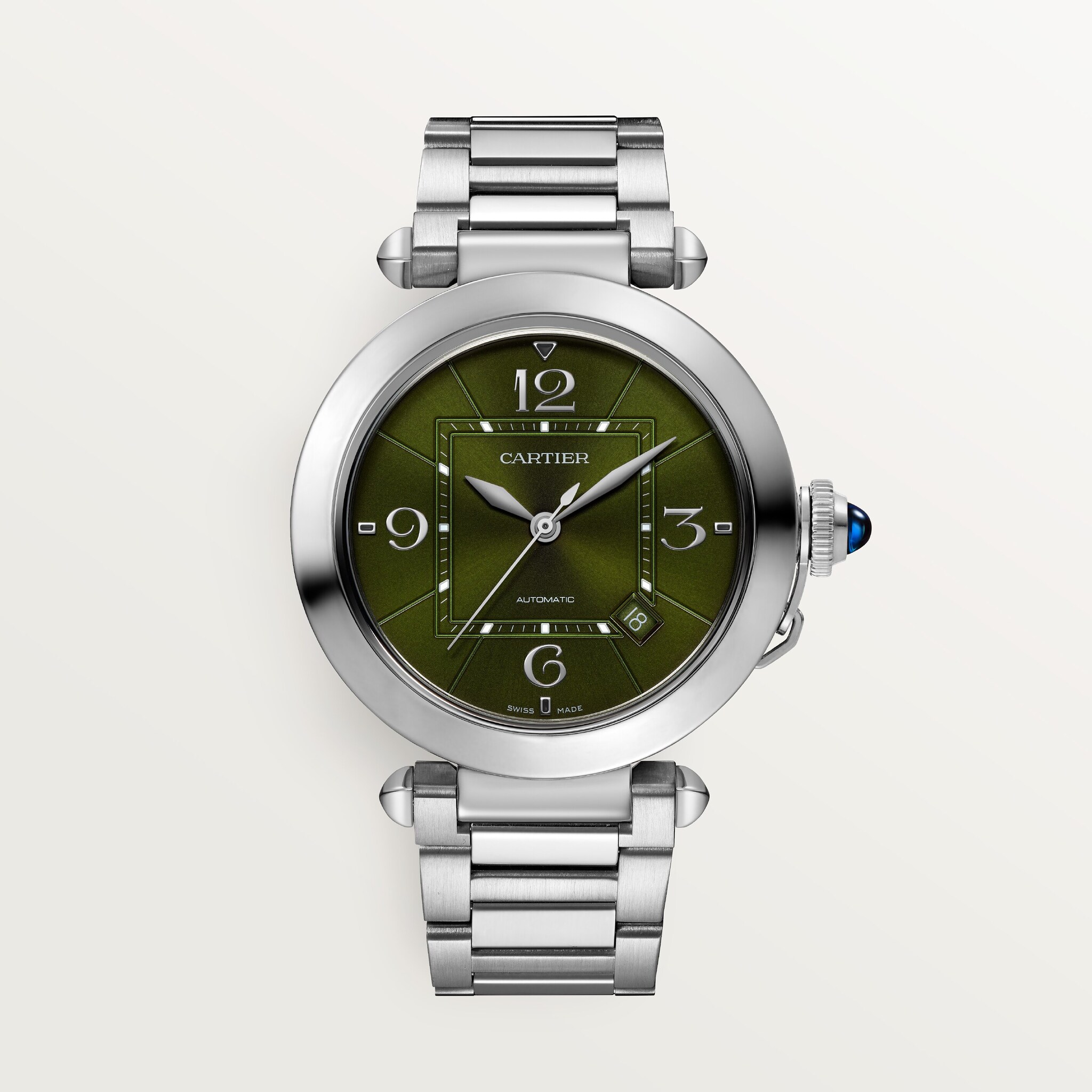 CRWSPA0045 Pasha de Cartier watch 41 mm automatic steel interchangeable metal and leather straps Cartier