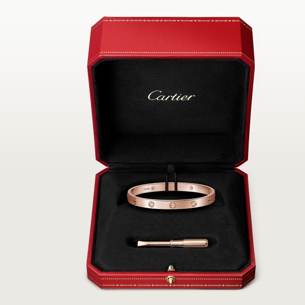 Love bracelet, classic model, 4 diamonds Rose gold, diamonds