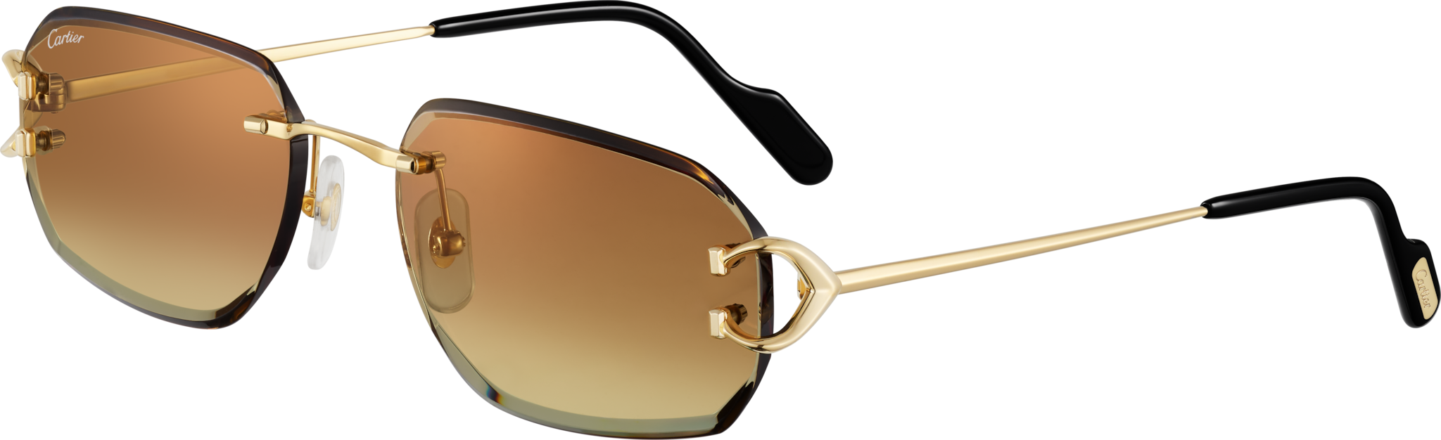 Signature C de Cartier SunglassesSmooth golden-finish metal, brown lenses