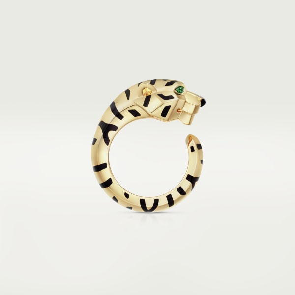 Indomptables de Cartier ring Yellow gold, black lacquer, onyx, tsavorite garnet