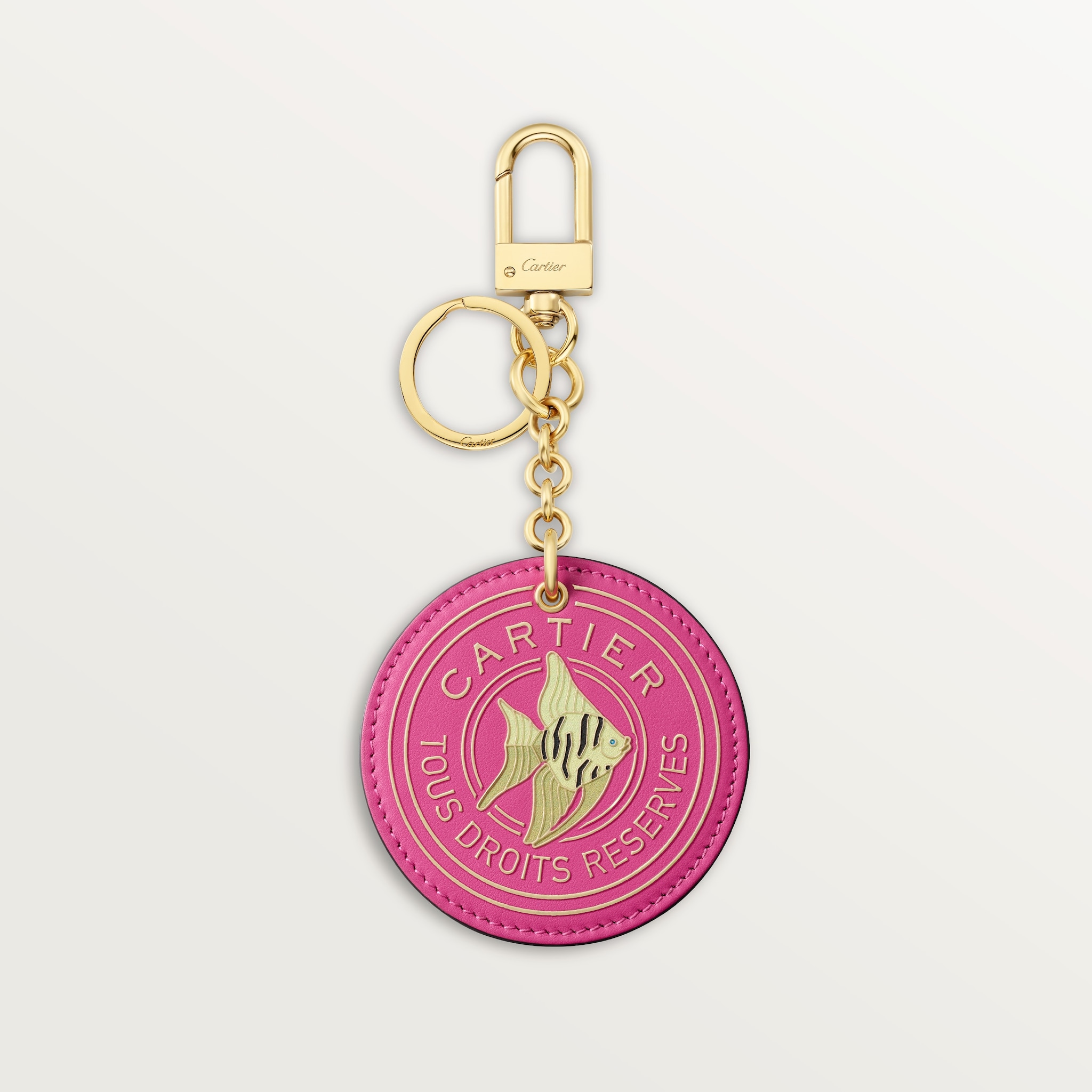 Round keyring Cartier Characters