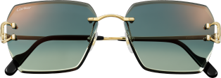 Signature C de Cartier Sunglasses Smooth golden-finish metal, green lenses