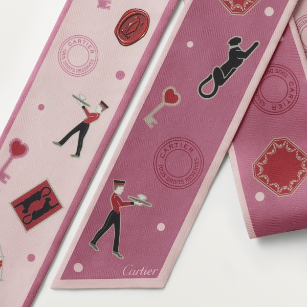 Diabolo de Cartier headband Pink silk twill