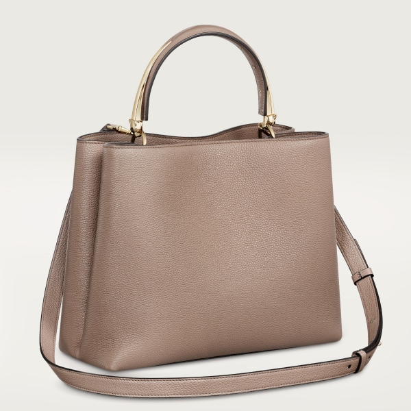 Medium model handle bag, Panthère de Cartier Clay-coloured grained calfskin