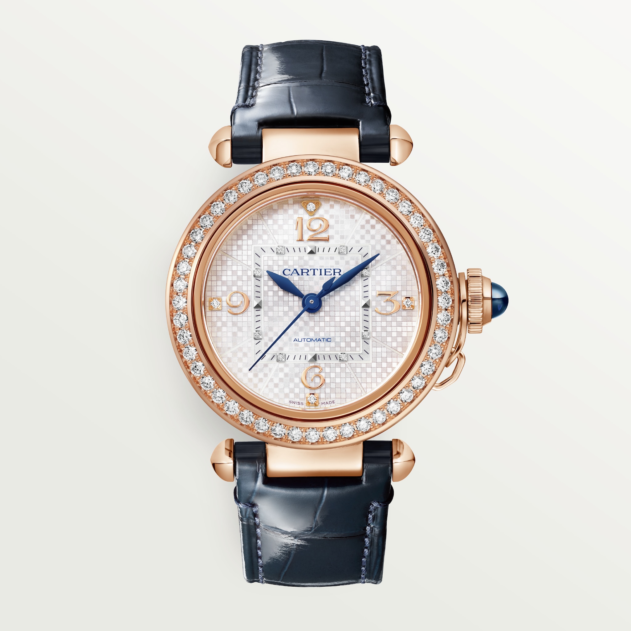 Pasha de Cartier watch35 mm, automatic movement, rose gold, interchangeable leather straps