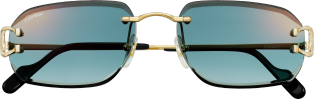 Signature C de Cartier Sunglasses Smooth golden-finish metal, green lenses